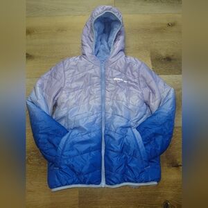 Eddie Bauer Kids Blue and Purple Reversible Jacket Sz S (7/8)